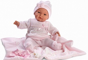 Кукла Жоэль в розовом костюмчике 38 см., с одеялом (Llorens Juan S.L., L 38934veg)